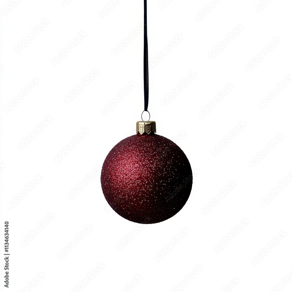 Elegant red Christmas ornament with glitter Elegant red Christmas ornament with glitter