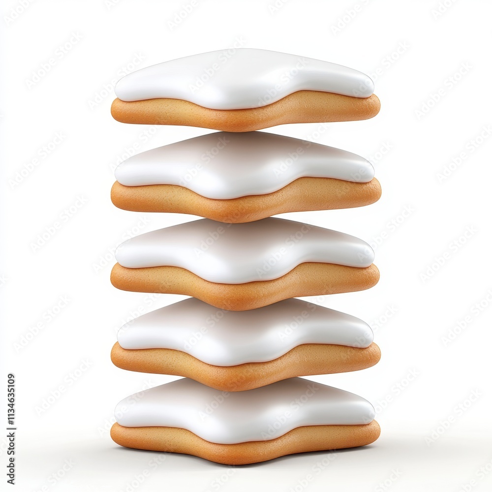 Stack of Iced Cookies on White Background Stack of Iced Cookies on White Background