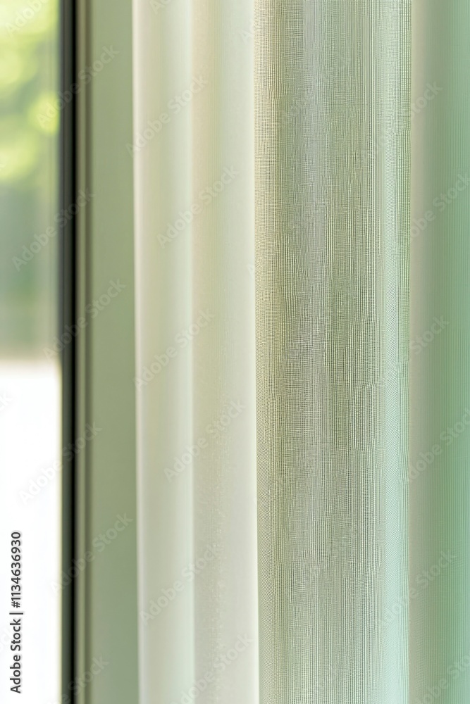 Fototapeta premium Sheer Curtains Draped Near a Bright Window
