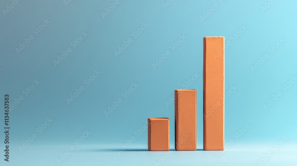 A clay-style bar graph emerging from a base, symbolizing financial analytics A clay-style bar graph emerging from a base, symbolizing financial analytics