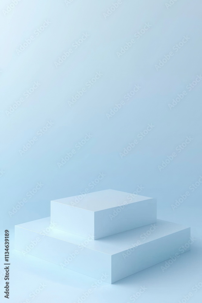 Two Light Blue Cubes Form A Simple Display Stand Two Light Blue Cubes Form A Simple Display Stand