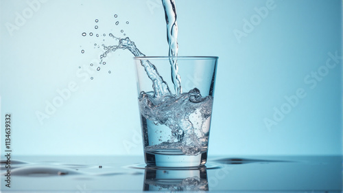 water pouring into glass