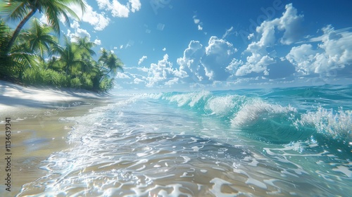 beautiful tropica wave summer sea