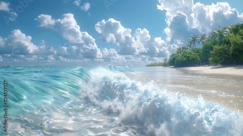 beautiful tropica wave summer sea