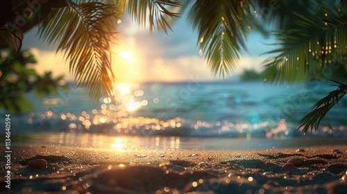blurred tropical beach background