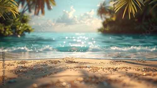 blurred tropical beach background