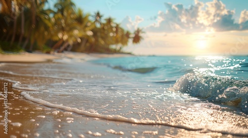 blurred tropical beach background