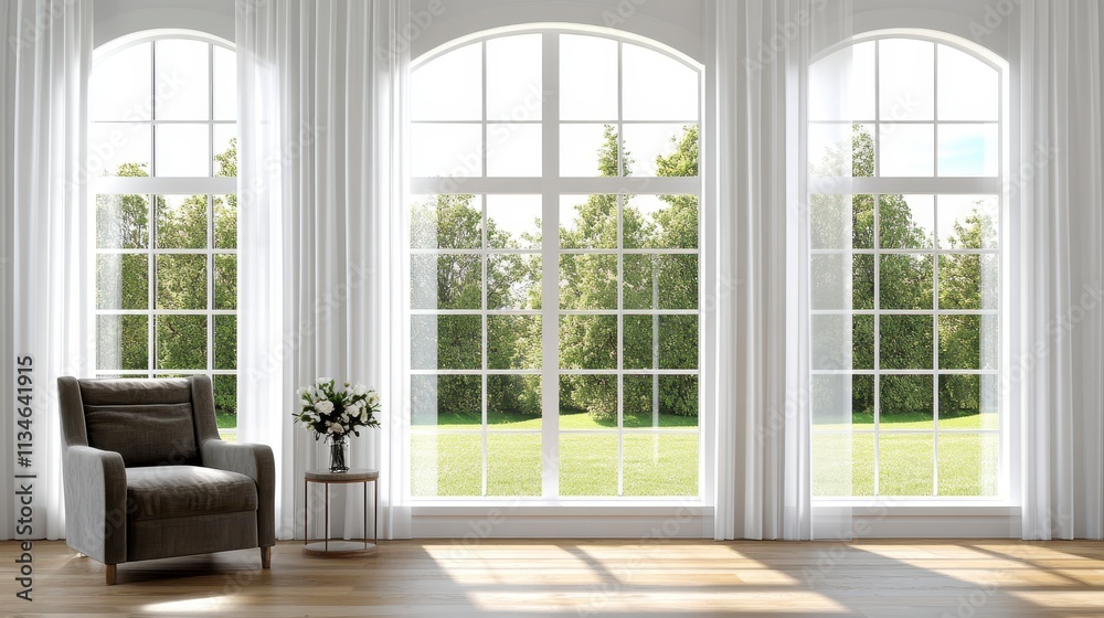 Bright and Airy Living Room with Large Windows Bright and Airy Living Room with Large Windows