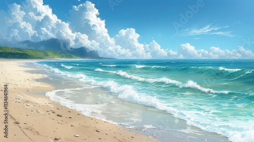 empty natural beach ocean coast lanadscape