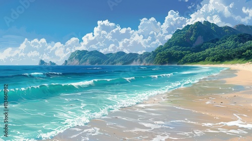 empty natural beach ocean coast lanadscape