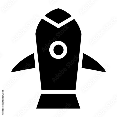 Business Launch Rocket Glyph Icon