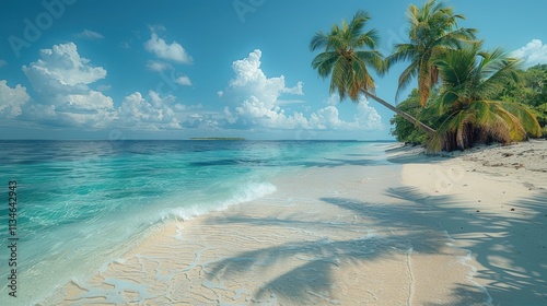 palm trees on the beach on a tropical island