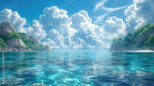 peaceful tropical sea space with turquoise