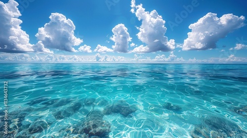 peaceful tropical sea space with turquoise