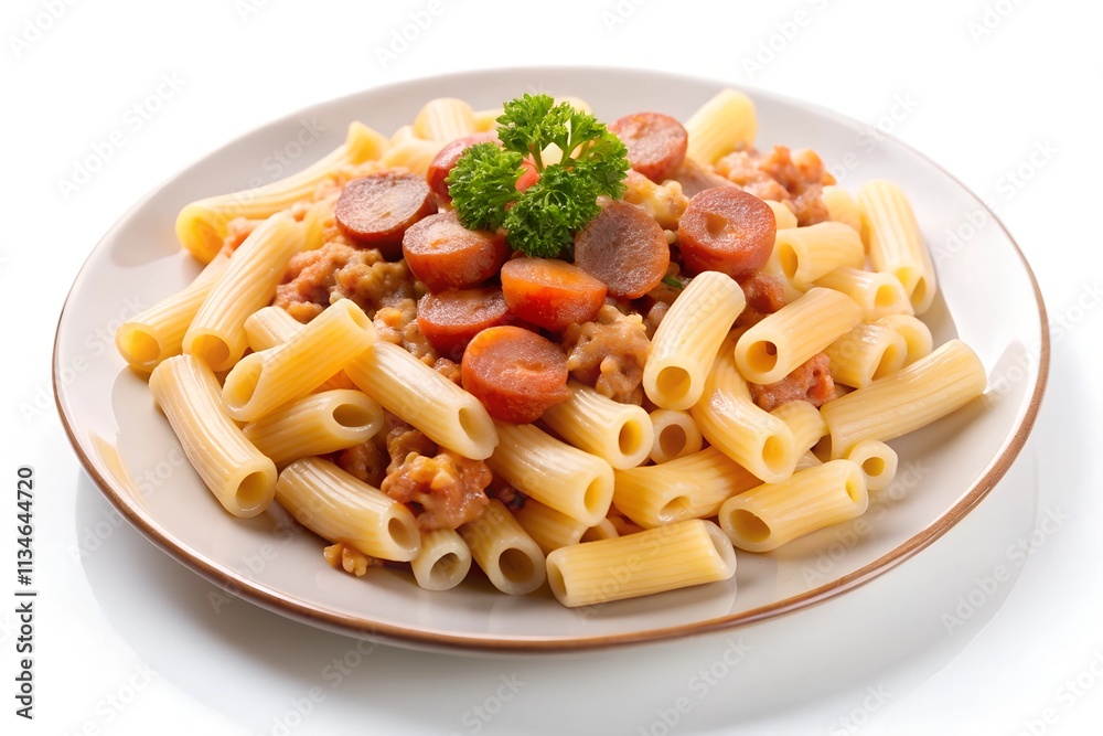 Pasta cheese tomato red salad fresh lunch white isolated background
