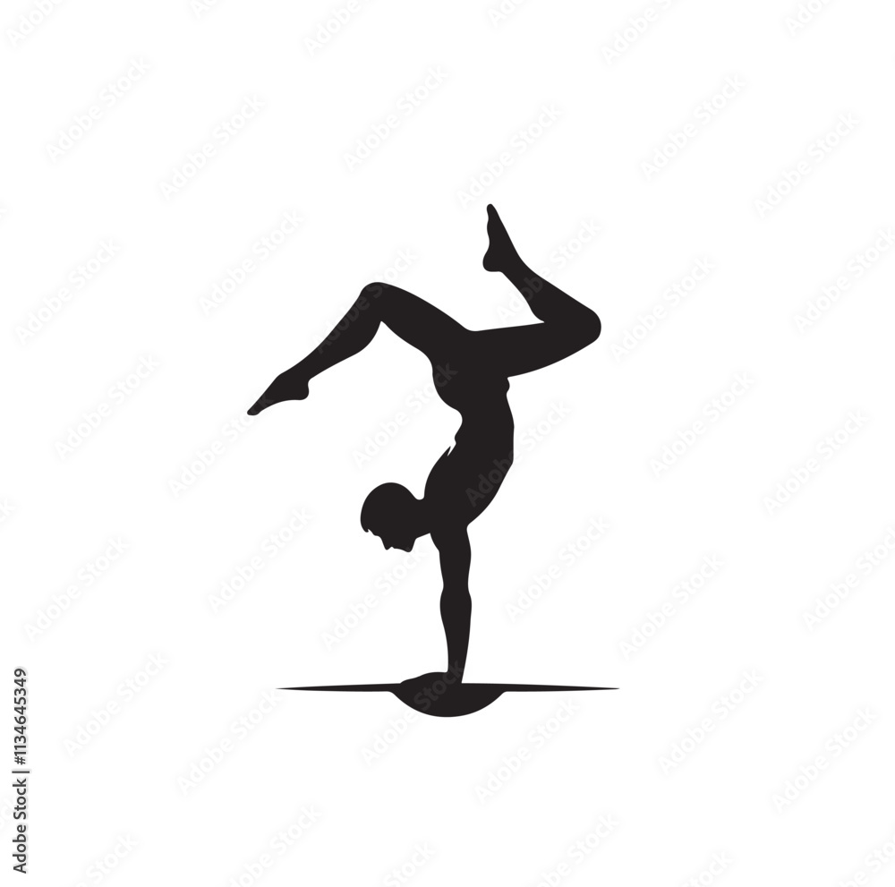 A man doing a handstand silhouette vector illustration A man doing a handstand silhouette vector illustration