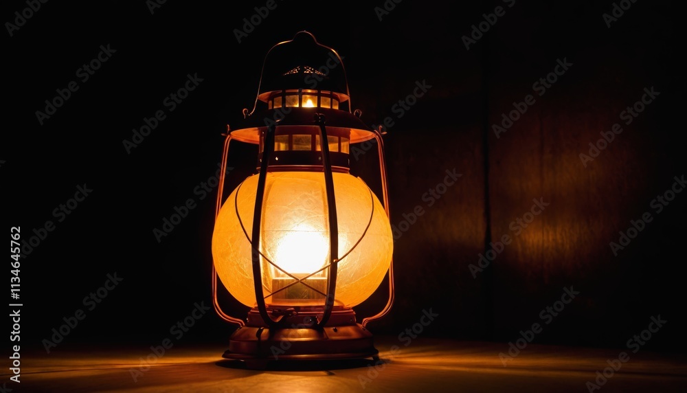 Traditional lantern glowing softly in a darkened room, casting warm light and shadows that create an atmospheric scene Traditional lantern glowing softly in a darkened room, casting warm light and shadows that create an atmospheric scene