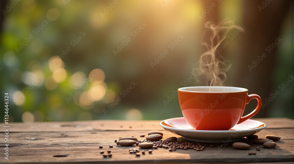 Obraz premium cup of coffee with beans