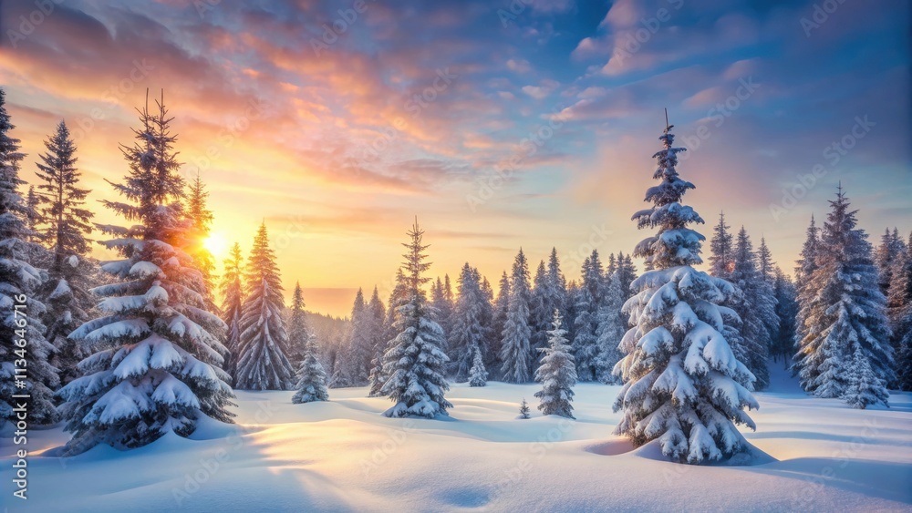 Snowy pine forest at sunrise with soft pastel hues , winter, snow, pine trees, forest, sunrise, nature, peaceful, tranquil Snowy pine forest at sunrise with soft pastel hues , winter, snow, pine trees, forest, sunrise, nature, peaceful, tranquil