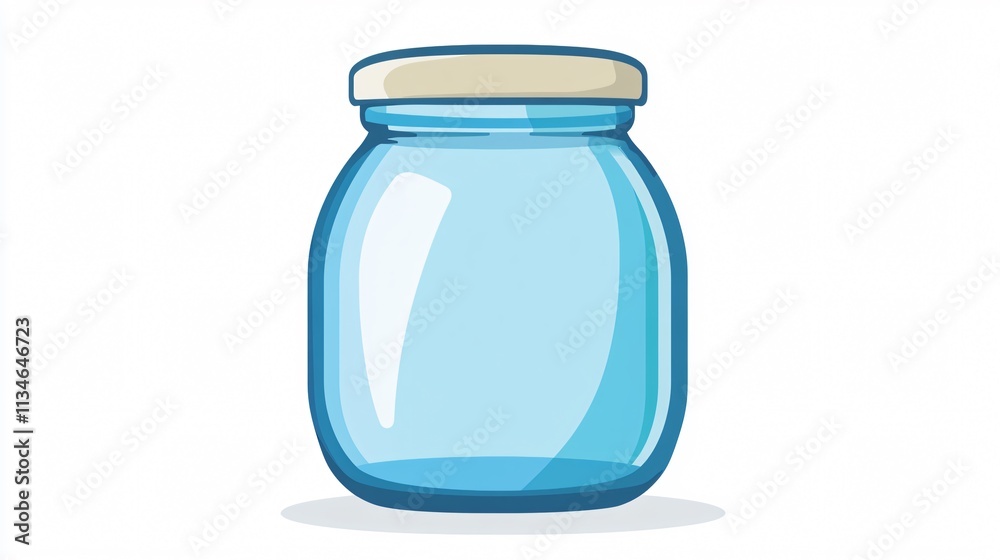 Empty Jar Icon Vector Isolated 2D Flat Design Empty Jar Icon Vector Isolated 2D Flat Design