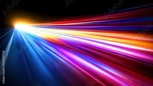Abstract Digital Streaks of Light Representing Fast Data Transfer and Technological Advancement