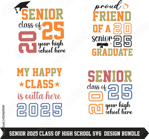 senior 2025 family proud graduate and senior class of 2025  SVG design bundle  Graduation Design 2025 svg, Senior 2k25 Design, Senior Mom 2025, In my senior