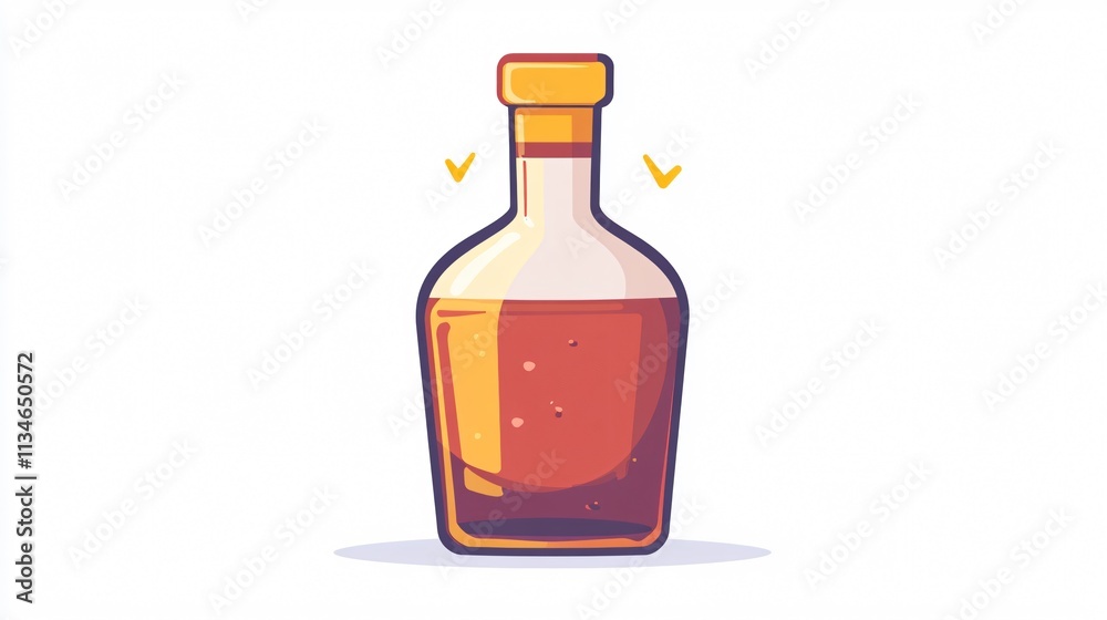 Isolated Flat 2D Rum Bottle Icon Vector for Creative Projects Isolated Flat 2D Rum Bottle Icon Vector for Creative Projects
