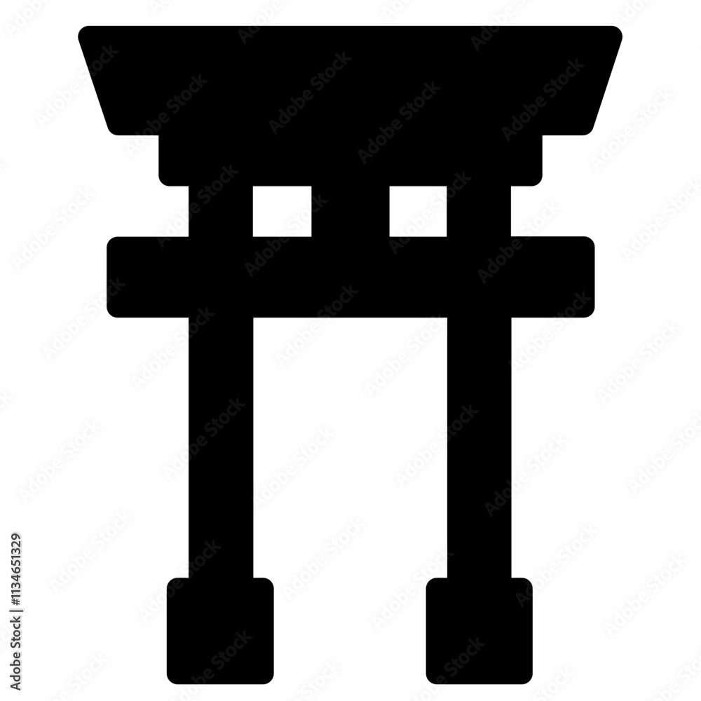 Torii Gate Temple Glyph Icon Torii Gate Temple Glyph Icon