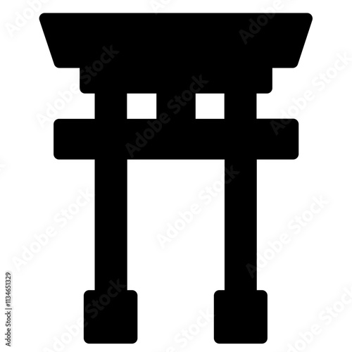 Torii Gate Temple Glyph Icon