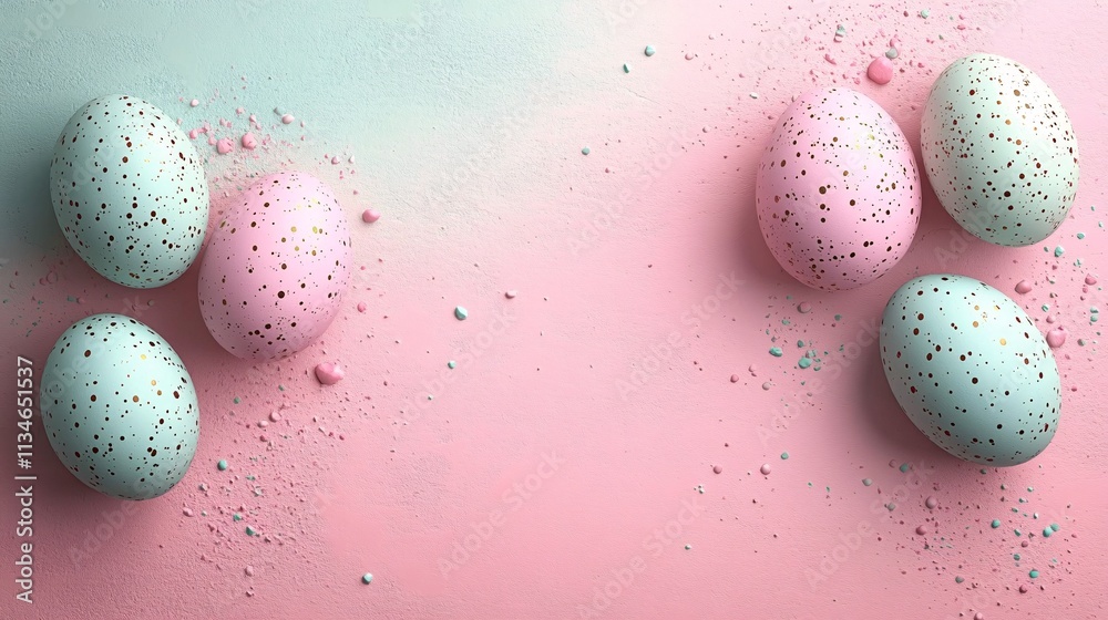 Pastel Pink & Mint Easter Eggs Background Pastel Pink & Mint Easter Eggs Background