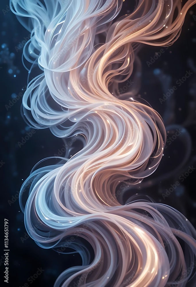 Abstract wind-like swirls glowing in soft tones Abstract wind-like swirls glowing in soft tones