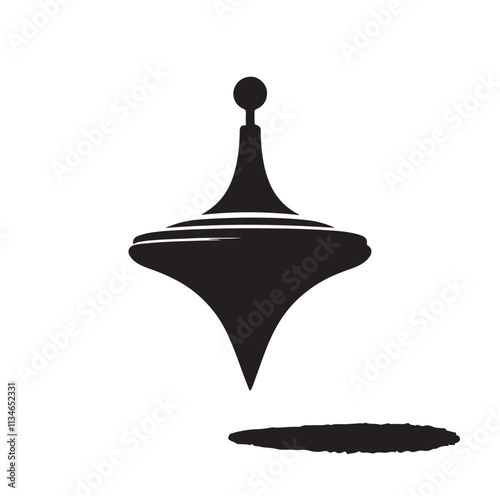 spinning top silhouette vector illustration