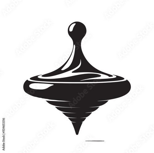 spinning top silhouette vector illustration