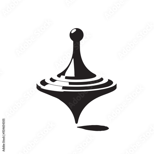 spinning top silhouette vector illustration