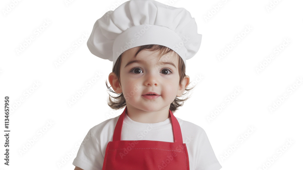 A Charming Child Dressed as a Chef with a Tiny Apron, Ideal for Culinary Themed Projects, Children's Cooking Classes, and Recipe Illustrations. A Charming Child Dressed as a Chef with a Tiny Apron, Ideal for Culinary Themed Projects, Children's Cooking Classes, and Recipe Illustrations.