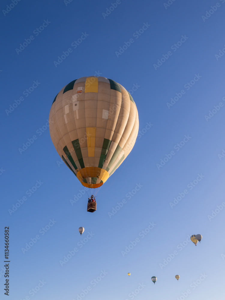 Fototapeta premium Great meeting and exhibition of hot air balloons in Bocairent (Valencia, Spain)