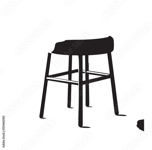 Stool Seat silhouette vector illustration