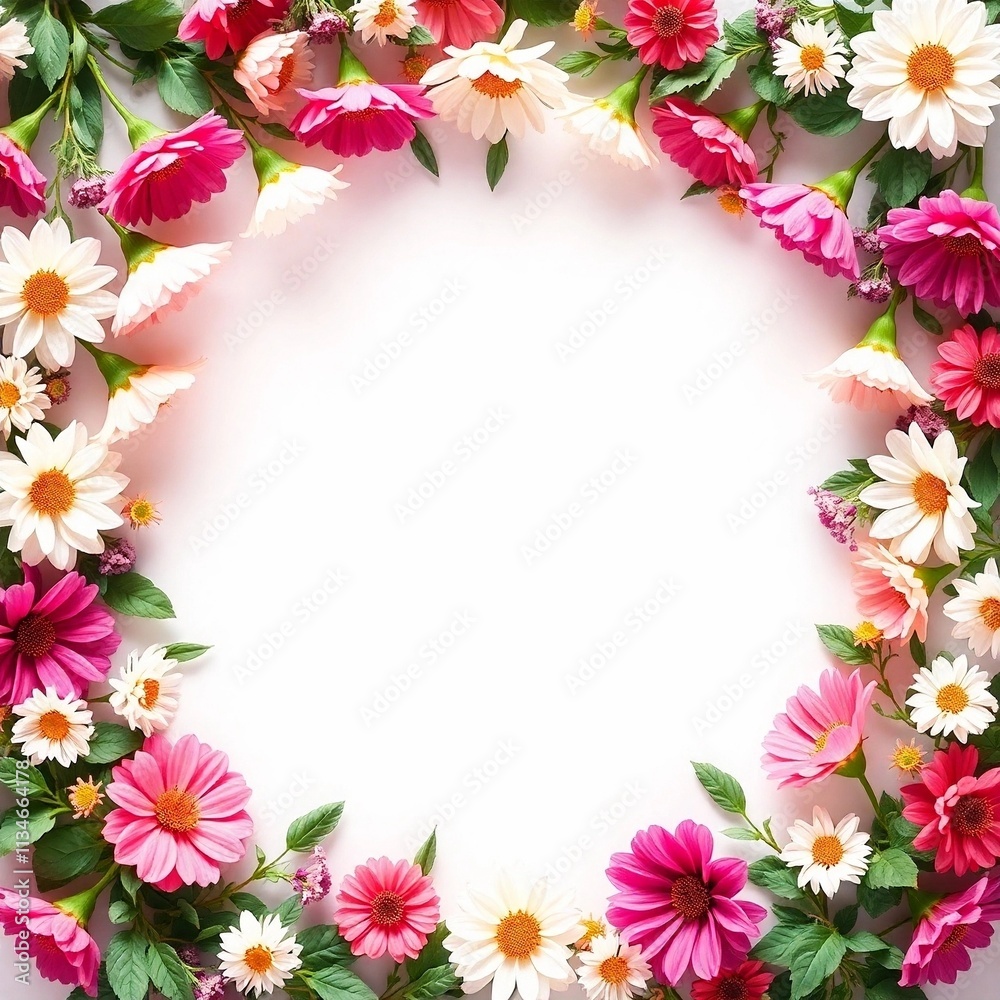 frame of flowers isolated on white with space for copy frame of flowers isolated on white with space for copy