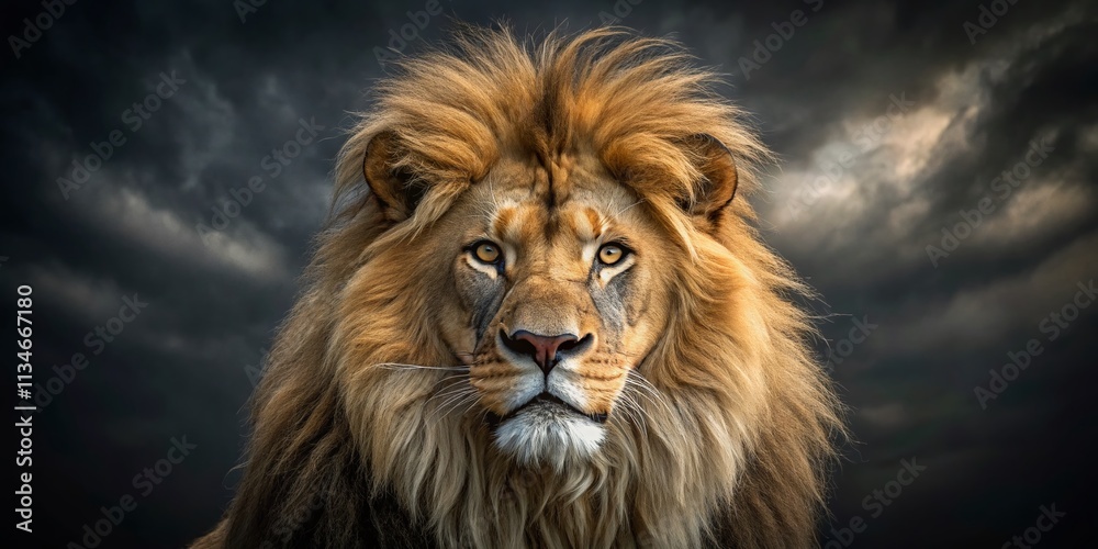 A Majestic Lion Exuding Power and Authority in a Minimalist Setting, Perfectly Captured to Convey Strength, Leadership, and Nature's Raw Beauty in a Simplistic Composition A Majestic Lion Exuding Power and Authority in a Minimalist Setting, Perfectly Captured to Convey Strength, Leadership, and Nature's Raw Beauty in a Simplistic Composition