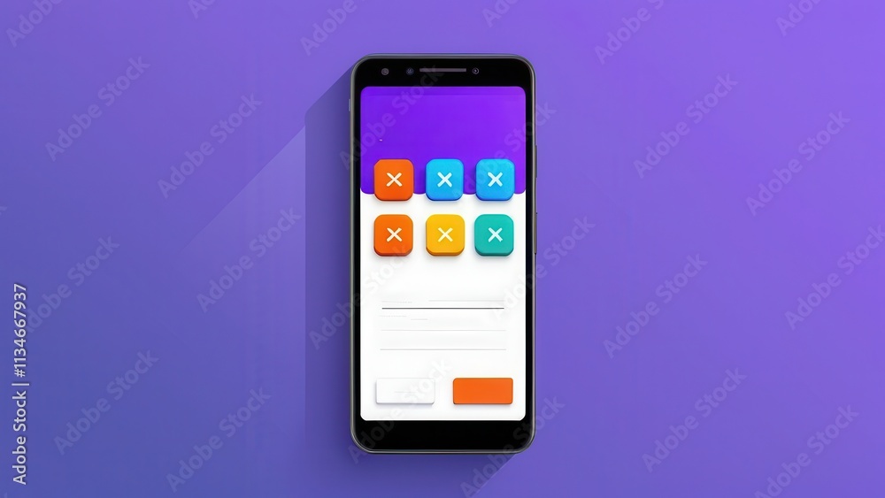 A sleek and modern smartphone displayed on a light blue background, showcasing a vibrant and colorful screen with abstract shapes and gradients. The image highlights the device's clean design and high A sleek and modern smartphone displayed on a light blue background, showcasing a vibrant and colorful screen with abstract shapes and gradients. The image highlights the device's clean design and high