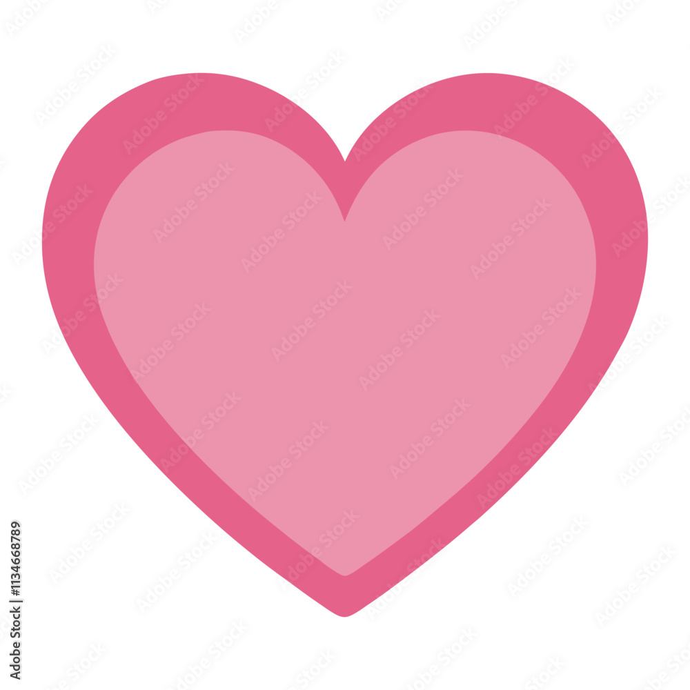 pink love heart icon vector illustration on white background pink love heart icon vector illustration on white background