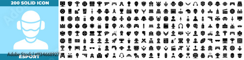 Esport Solid Editable Icons set.