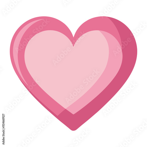 pink love heart icon vector illustration on white background  