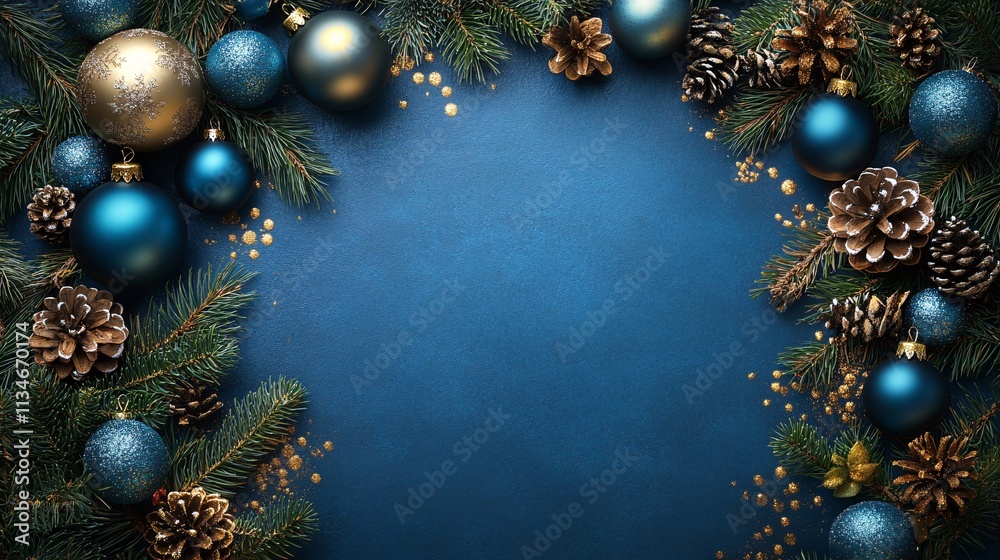 Elegant Teal & Gold Christmas Border Elegant Teal & Gold Christmas Border