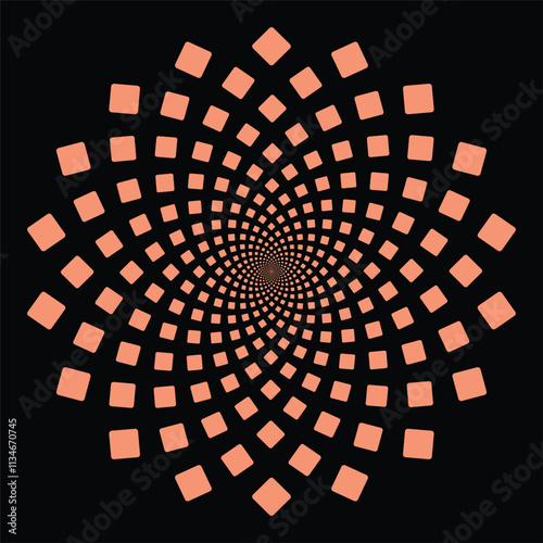 Abstract spiral Shape spinning vortex style flower background