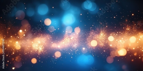 Wallpaper Mural Celebratory Abstract Background with Blue and Gold Fireworks for New Year Party Cheerful Atmosphere Torontodigital.ca