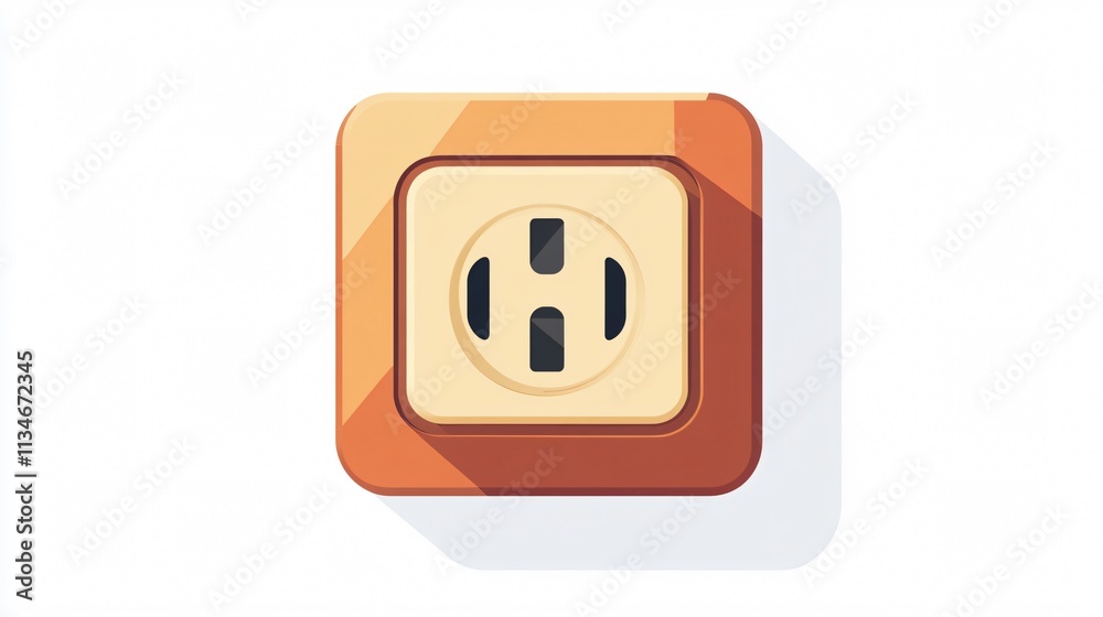 Modern Electrical Outlet Icon Vector Isolated 2D Design Modern Electrical Outlet Icon Vector Isolated 2D Design