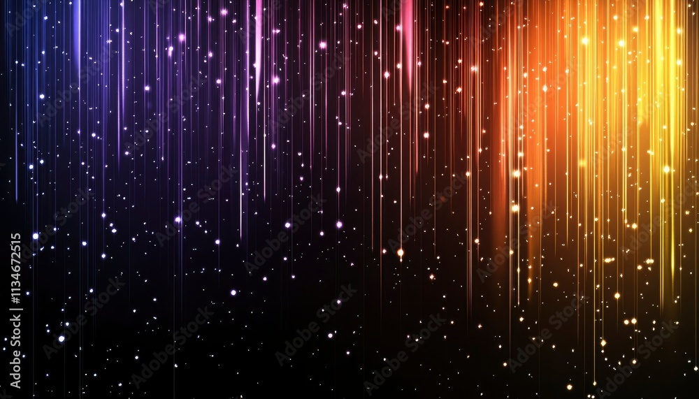 Abstract Golden And Purple Light Streaks Background