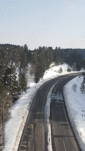 Snowy Highway in Forest photo