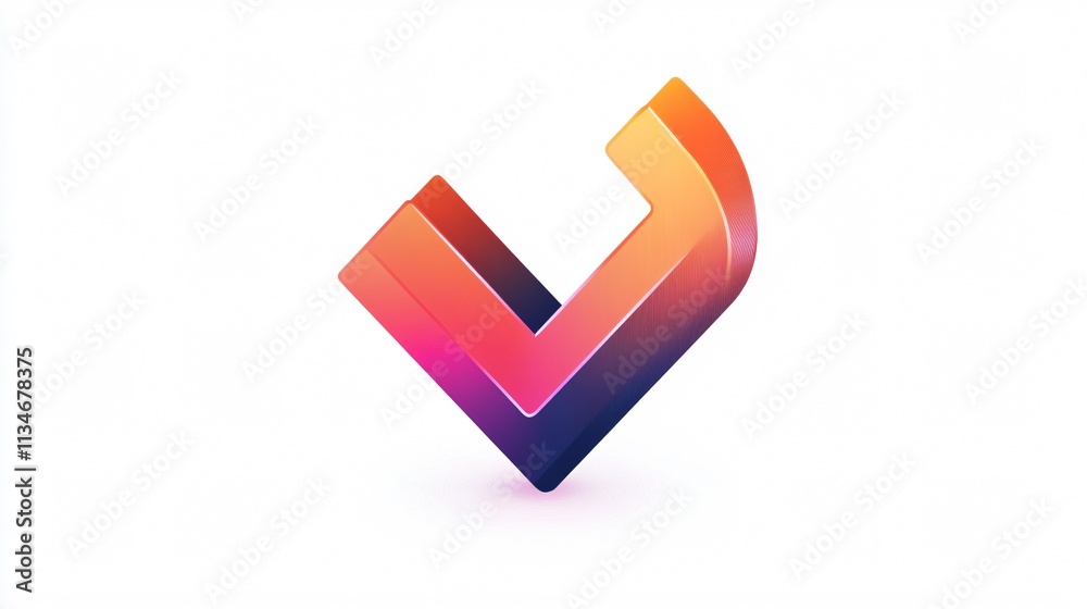 Check Mark Vector: Single 2D Flat Vector Isolated on White Background Check Mark Vector: Single 2D Flat Vector Isolated on White Background